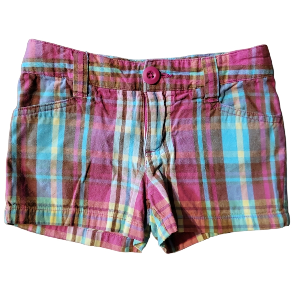 Cherokee Girls Plaid Shorts/Bottoms Rose/Blue/Tan